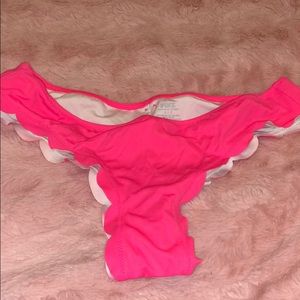 Pink Victoria secret scalloped bikini bottoms